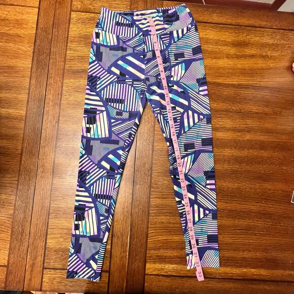Lularoe Purple Pink Black Multicolor Plus Sized Leggings One Size Super Soft - Picture 5 of 7